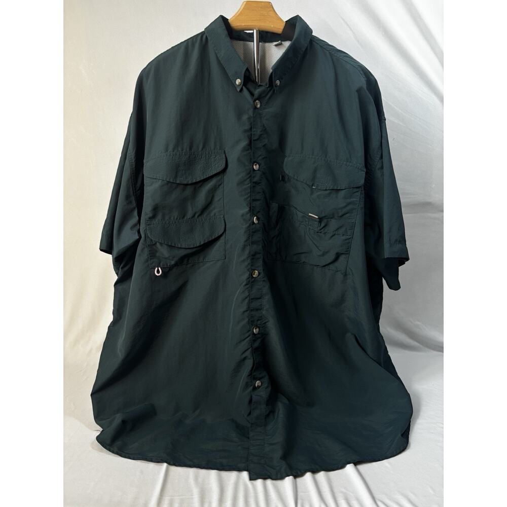 Outdoor Shirt Mens 3XL Green Utility Hiking Outdoor Vented Fishing
